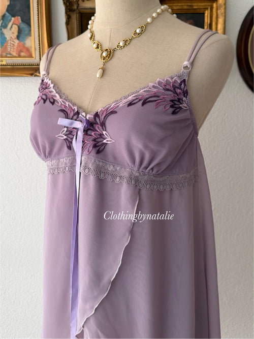 Sheer Purple Chiffon Babydoll size S