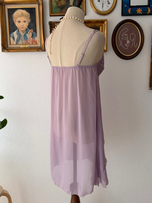 Sheer Purple Chiffon Babydoll size S