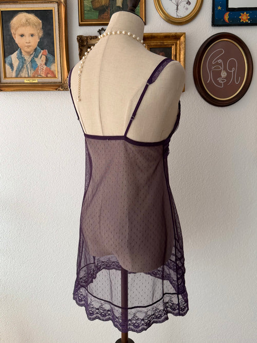 Dark Purple Lace Mini Dress Size S