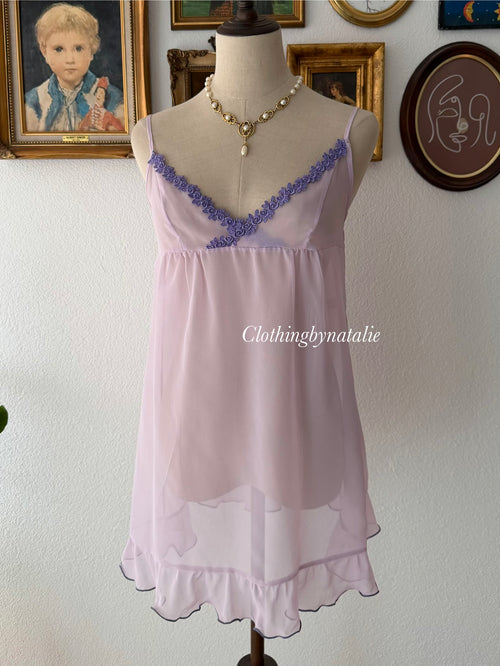Coquette Lila Sheer Chiffon Babydoll size S