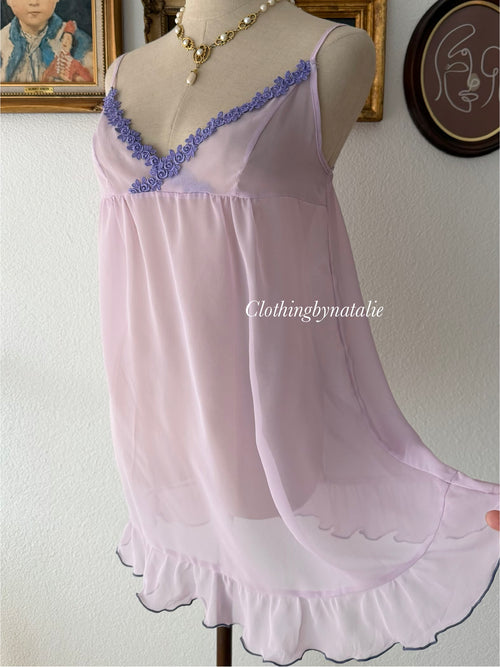 Coquette Lila Sheer Chiffon Babydoll size S