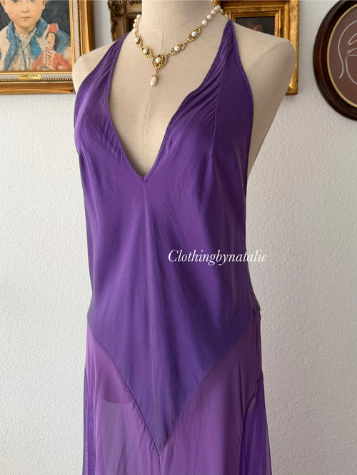 Victoria’s Secret Purple SILK Maxi Gown Size M
