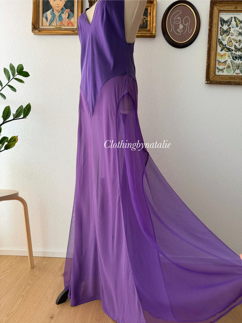 Victoria’s Secret Purple SILK Maxi Gown Size M