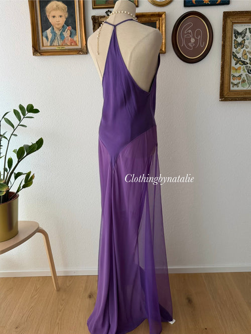 Victoria’s Secret Purple SILK Maxi Gown Size M