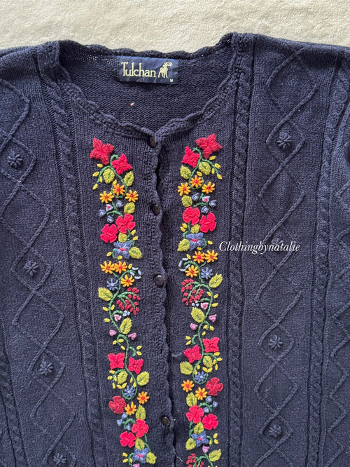Vintage Tulchan Knit Cardigan Size M