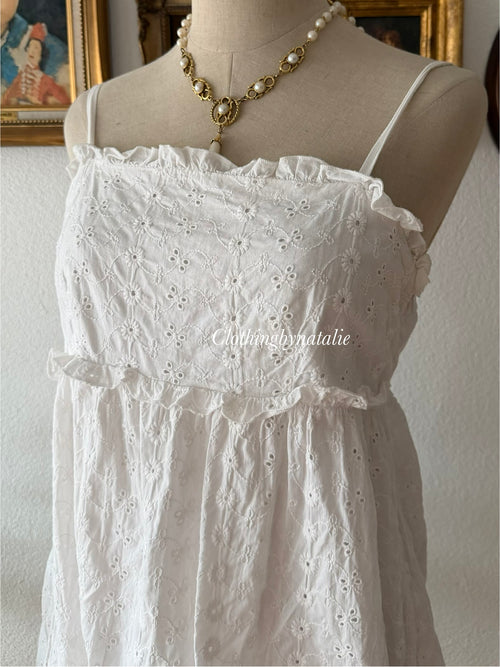 White Cotton Babydoll Dress size M