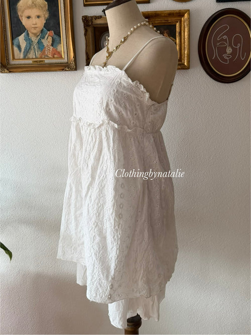 White Cotton Babydoll Dress size M