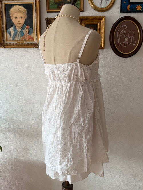 White Cotton Babydoll Dress size M