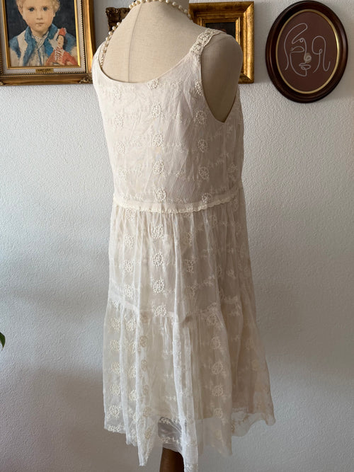 Cream Lace Nylon Babydoll size M
