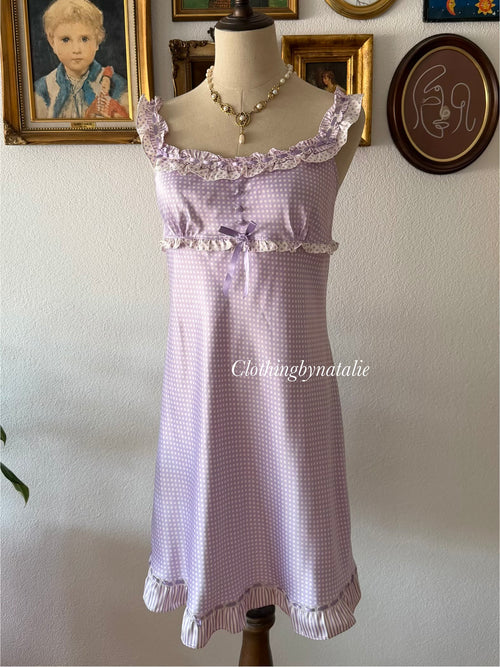 Purple Satin Midi Dress size M