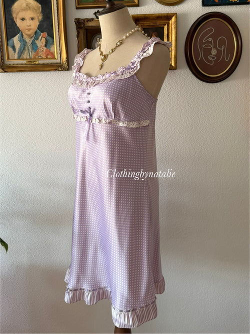 Purple Satin Midi Dress size M