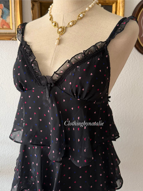 Black Heart Tutu Slip Size S