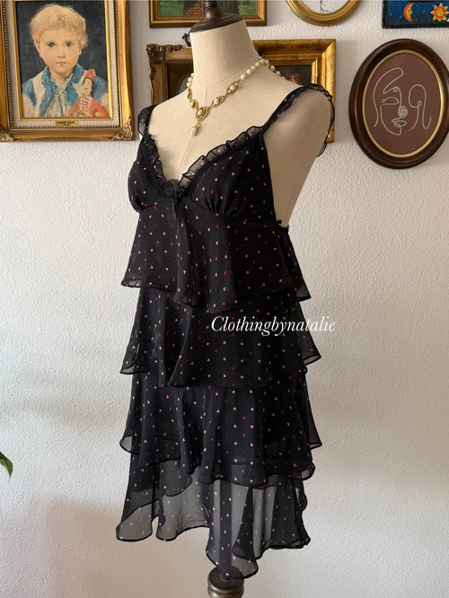 Black Heart Tutu Slip Size S