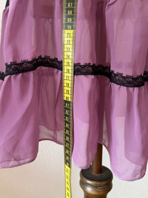 Black Purple Chiffon Babydoll Size S