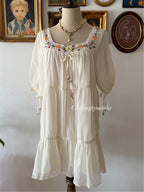 White Cotton Babydoll Dress size M