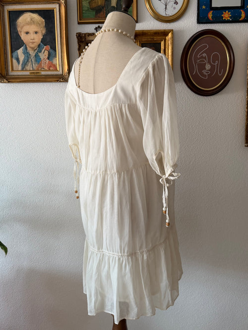 White Cotton Babydoll Dress size M