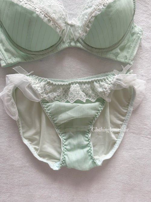 Japanese Green Chiffon Lingerie Set Size 70B
