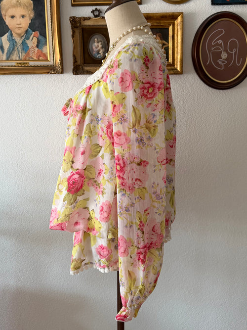 Y2K Pink Floral Babydoll size M