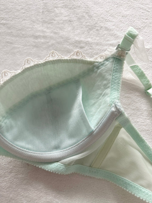 Japanese Green Chiffon Lingerie Set Size 70B