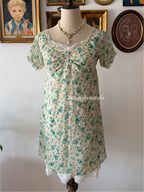 Green Floral Chiffon Babydoll Dress size S