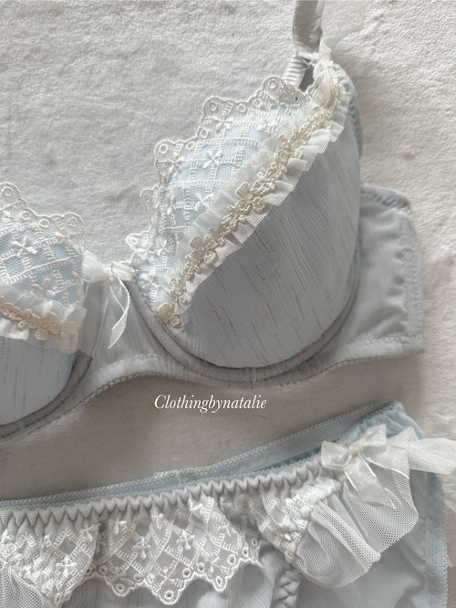 Japanese Blue Chiffon Lingerie Set Size 70C