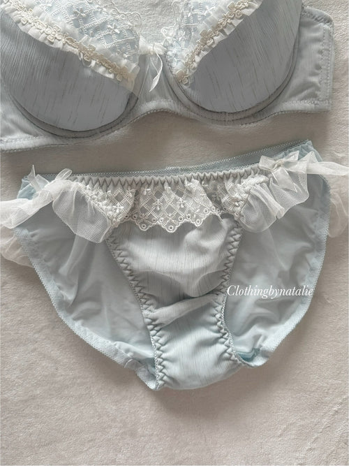 Japanese Blue Chiffon Lingerie Set Size 70C
