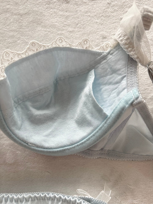 Japanese Blue Chiffon Lingerie Set Size 70C