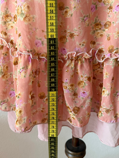 Orange Floral Chiffon Babydoll Dress size S/M