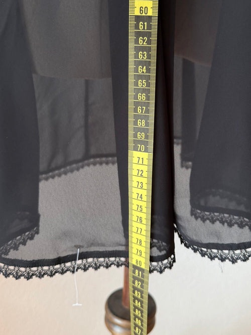 Black Embroidery Chiffon Slip size M