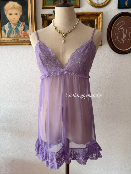 VS Purple Mesh Mini Dress Size M