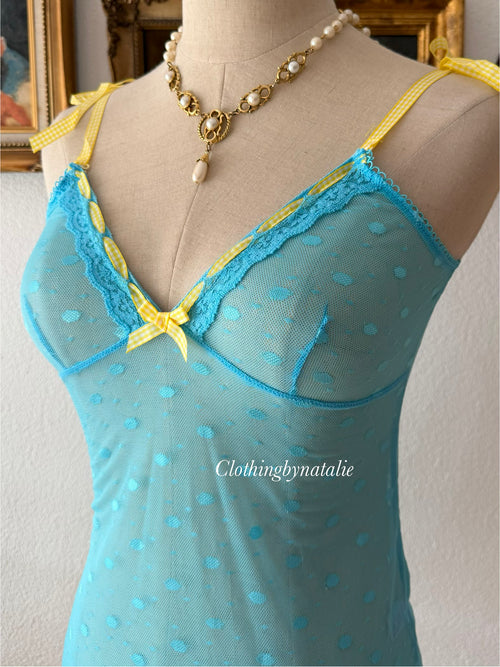 Sheer Blue Mesh Cami size XS