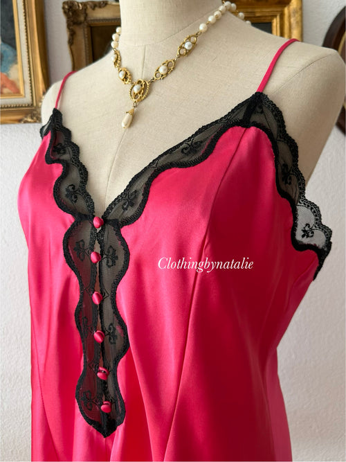 Hot Pink Satin Teddy size L