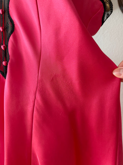 Hot Pink Satin Teddy size L