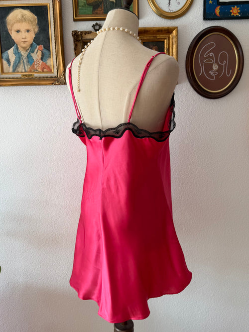 Hot Pink Satin Teddy size L