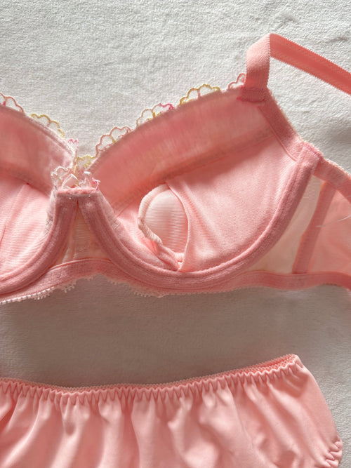 Triumph Pink Floral Lingerie Set Size 75A