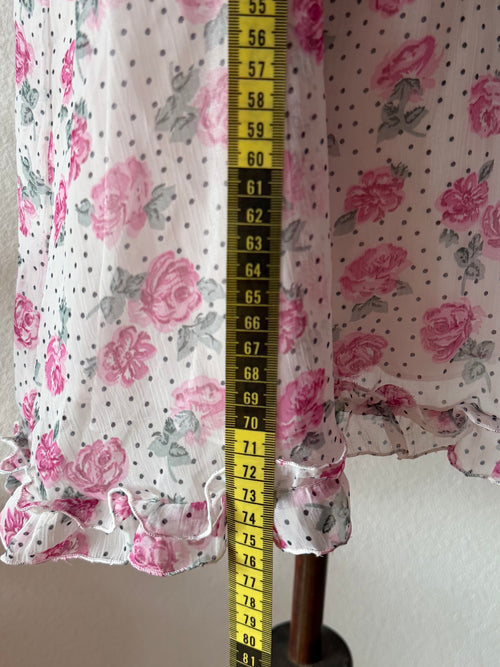 Pink Floral Chiffon Blouse size S/ small M