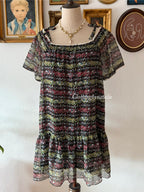 Black Floral Chiffon Babydoll size S/M