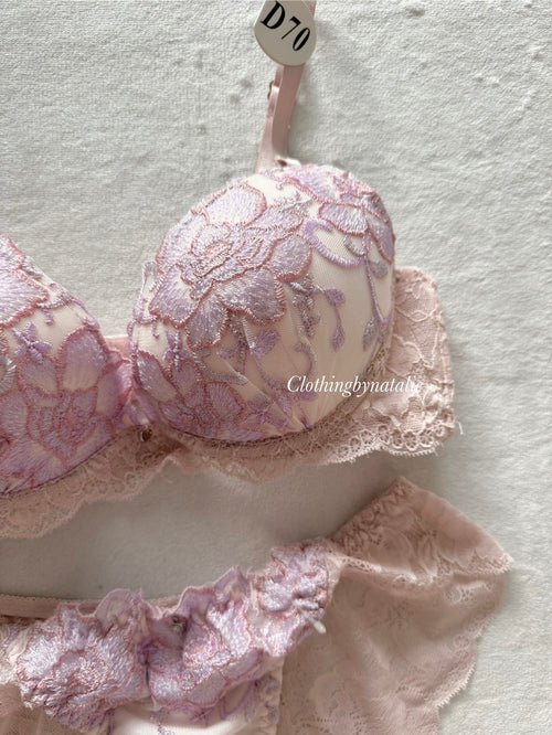 Japanese Floral Purple Lingerie Set Size 70D