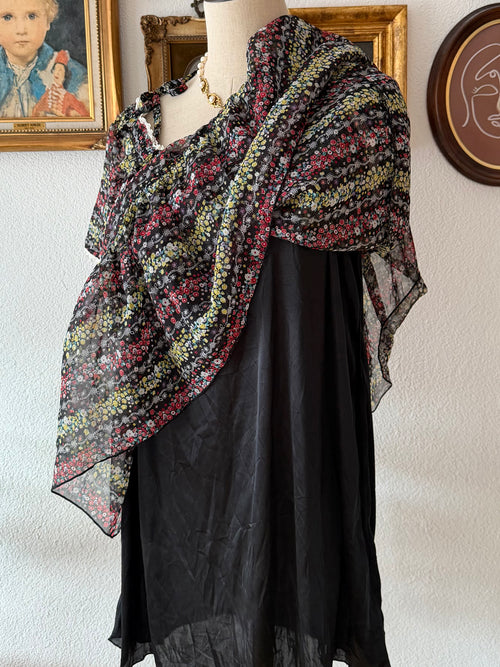 Black Floral Chiffon Babydoll size S/M
