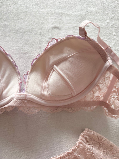 Japanese Floral Purple Lingerie Set Size 70D