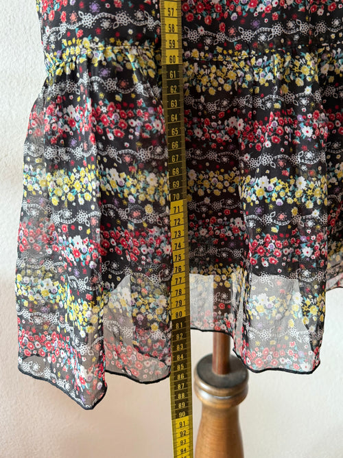 Black Floral Chiffon Babydoll size S/M
