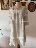 White Poka Dot Babydoll Dress size S/small M