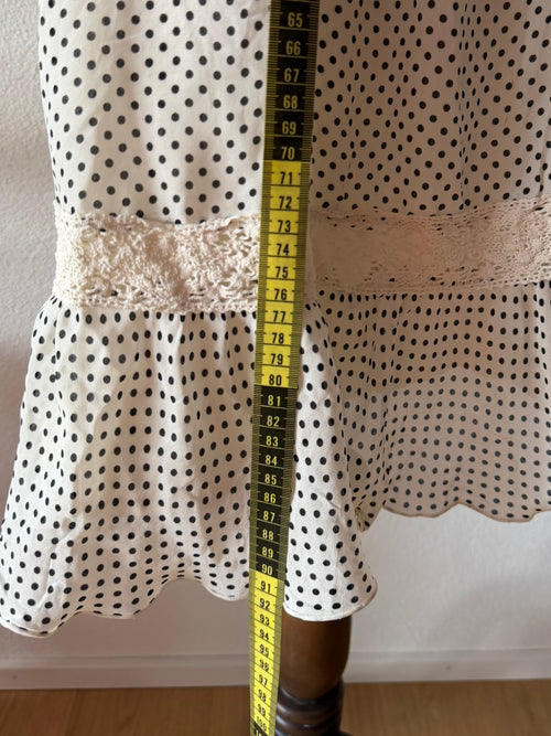 White Poka Dot Babydoll Dress size S/small M