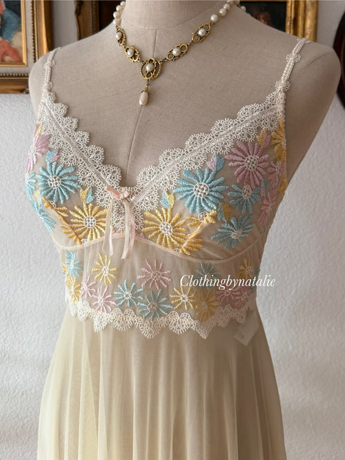 Fairy Yellow Mesh Slip Dress size S