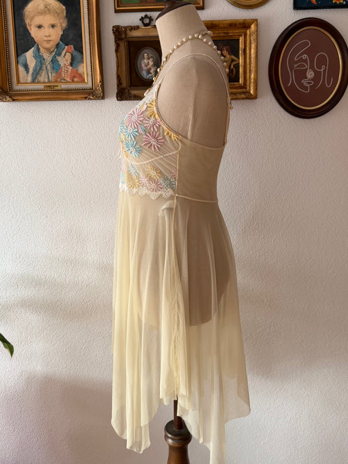 Fairy Yellow Mesh Slip Dress size S