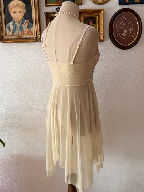 Fairy Yellow Mesh Slip Dress size S