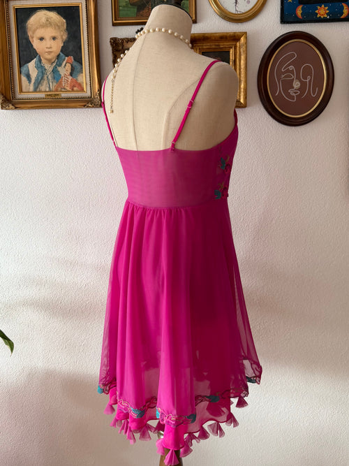 Hot Pink Butterfly Babydoll Size S