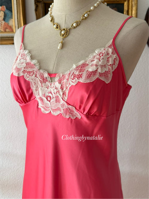 Hot Pink Satin Slip Dress size M