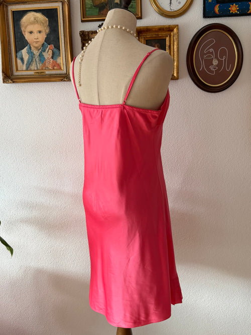 Hot Pink Satin Slip Dress size M