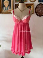 Pink Bustier Mesh Babydoll Size 36C
